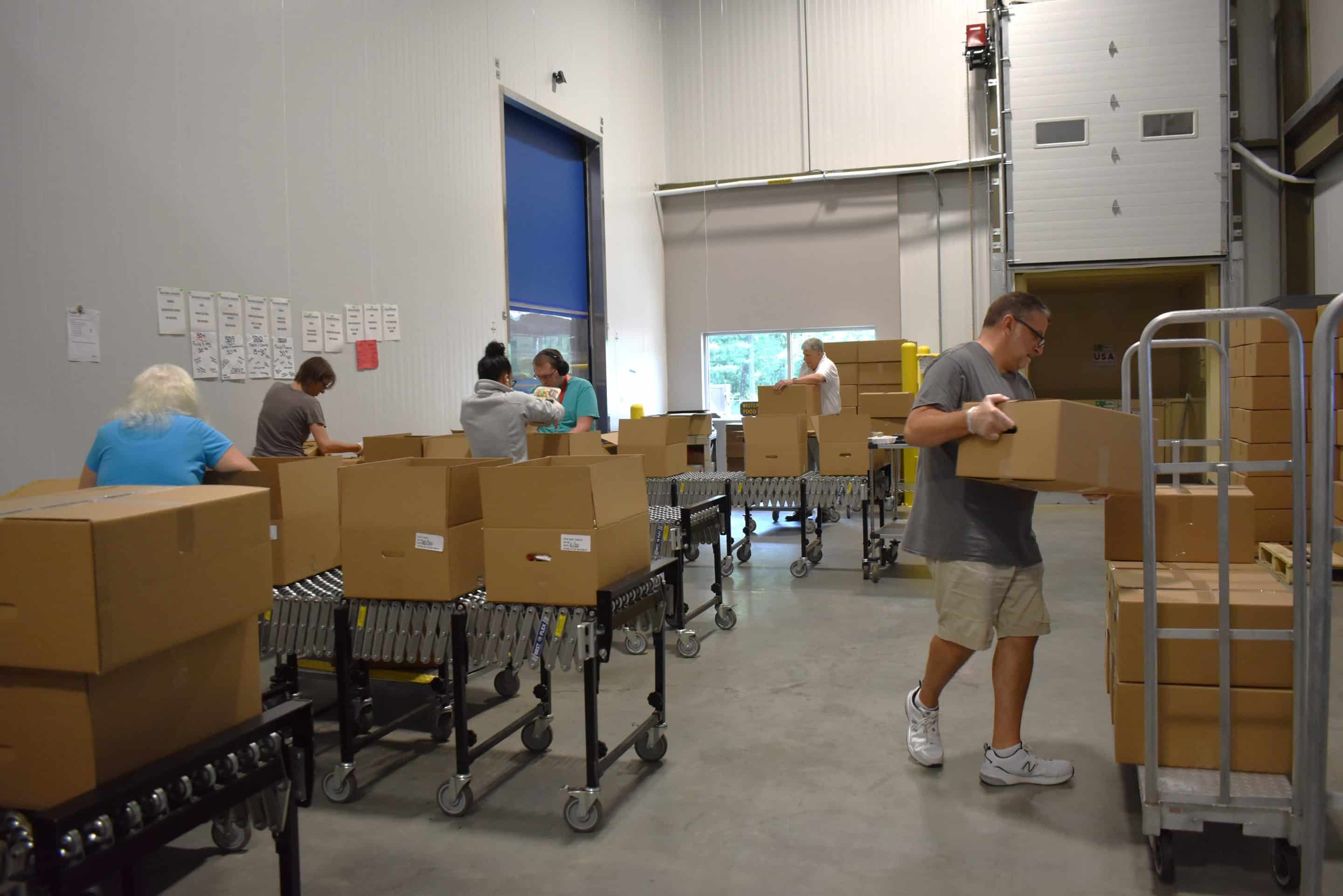 Food Bank 4- volunteers sorting meats