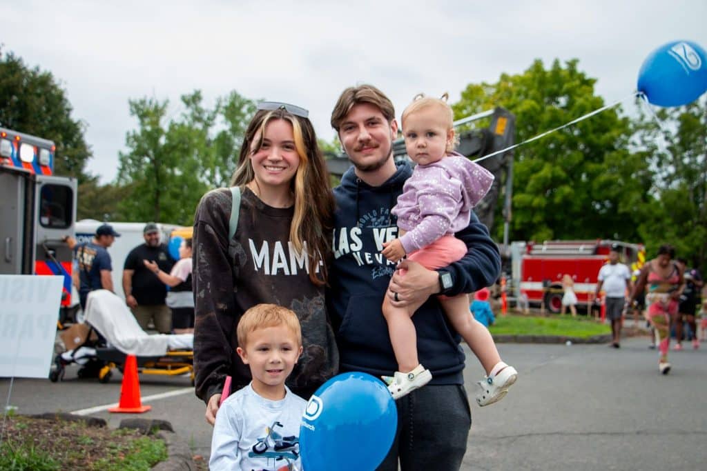 Natalia and Evan with their two children, Miles and Ayleigh enjoying their time at the Enfield Night Out. 