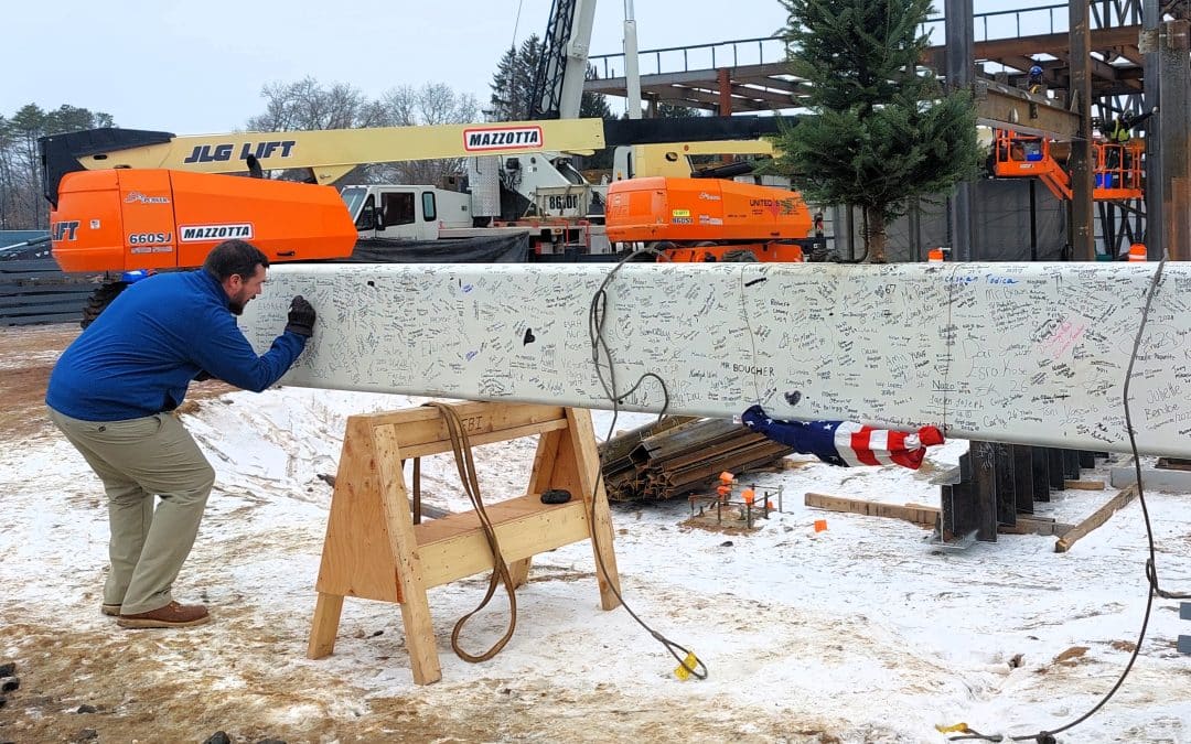 First phase of Agawam High School ‘topped out’ in traditional ceremony